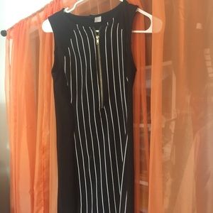 Black H&M Zip-up Fitted Dress
